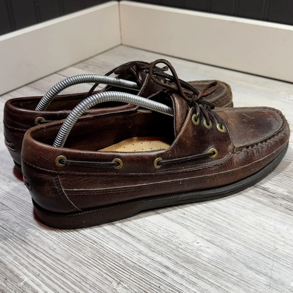 Rockport Leather Boat Shoes Men's 10.5M Brown Loafers ME5118